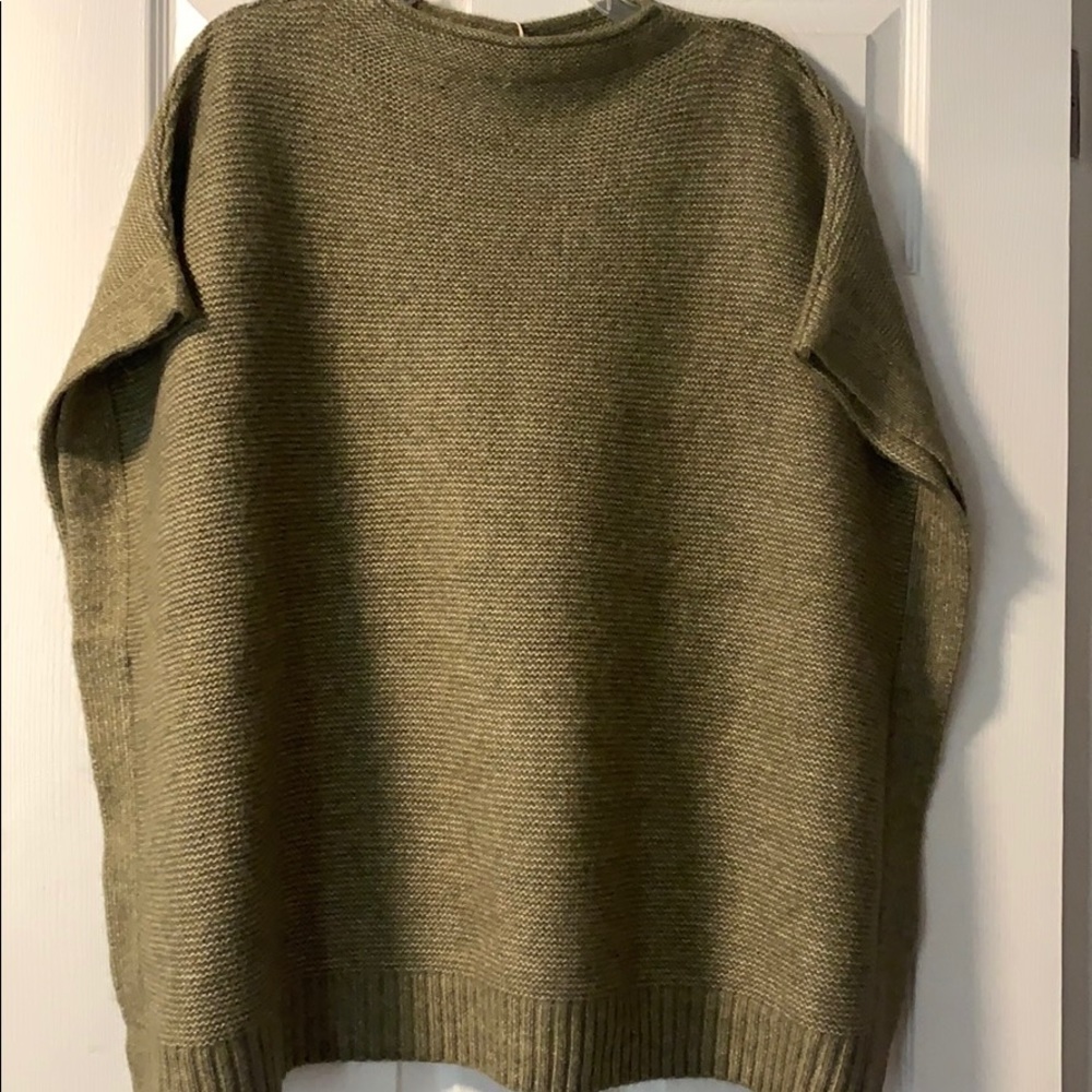 Olive green knit poncho